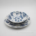 Blauwe wijnbloem witte porselein diner sets